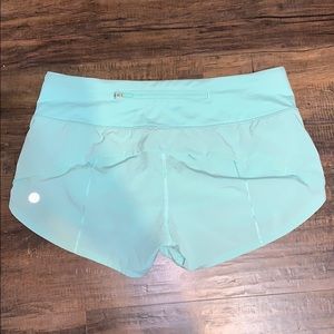 Aqua Lululemon Running Shorts Size 4